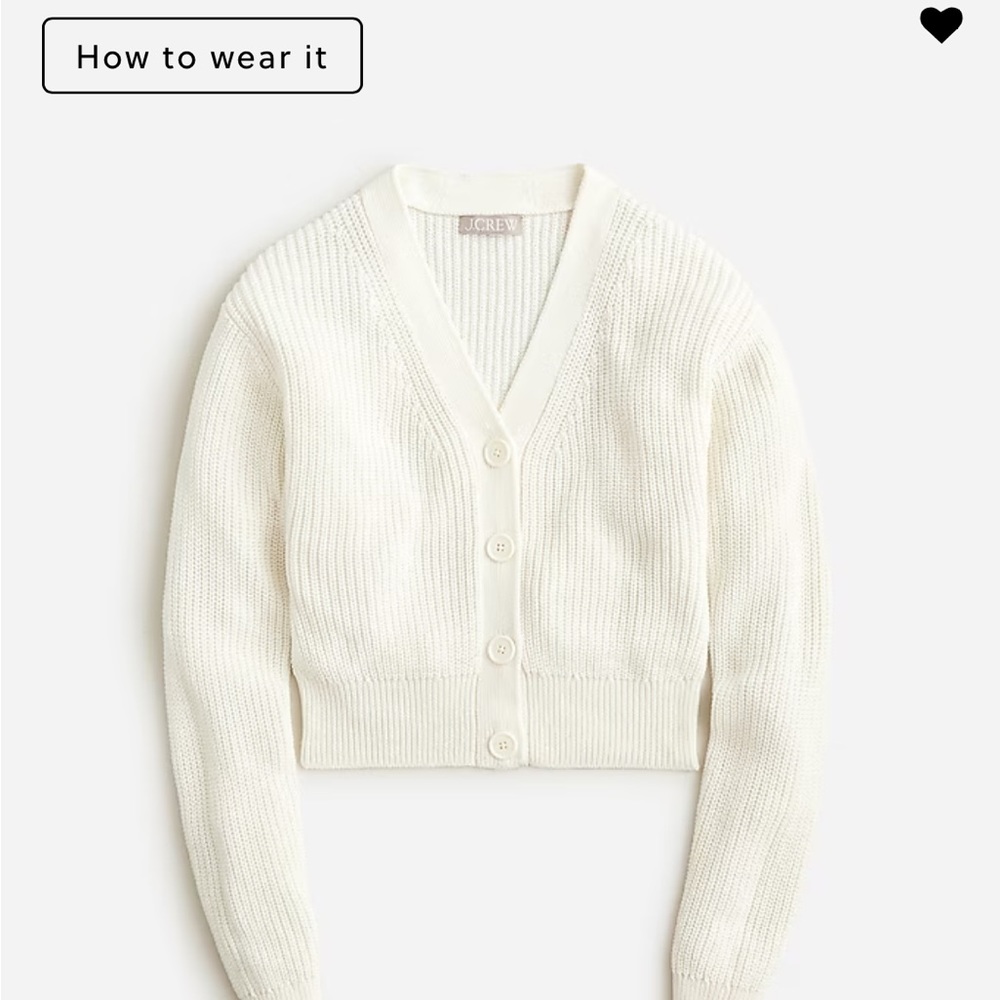 J.crew cropped cardigan Cream XXS BNWT